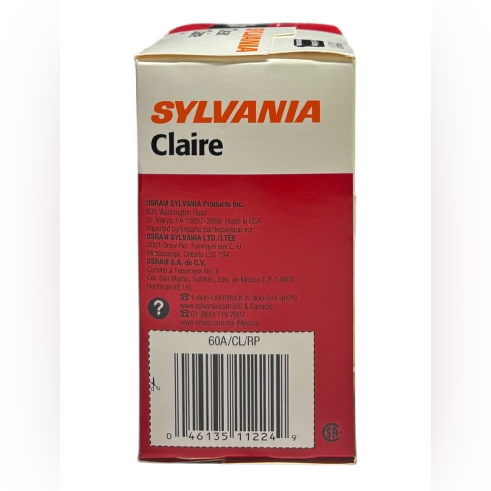 Sylvania Clear Light Bulbs 60w 120v 2 bulbs in Box A19 NOT LED - Picture 4 of 5